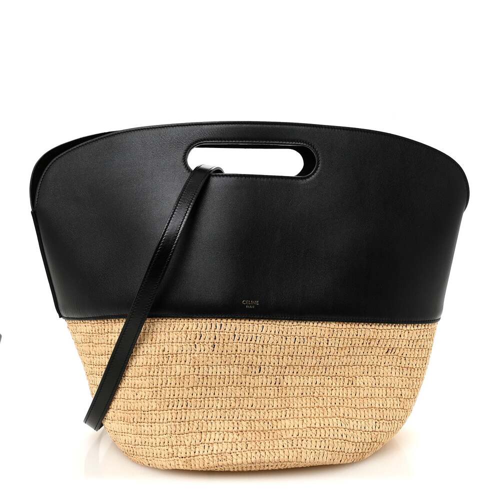 Celine Raffia Calfskin Basket Bag #270189C99B